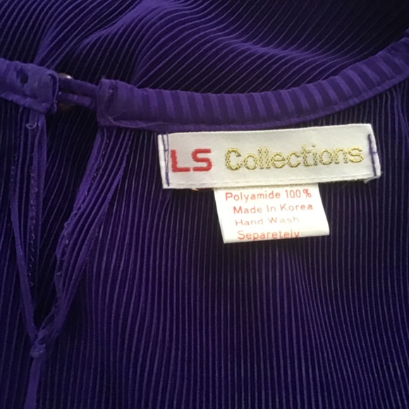 Vintage LS Collections Top/Skirt Set Size L Purple Liquid Knit - Picture 4 of 4